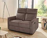 lifestyle4living Sofa mit Relaxfunktion in Braun, 2-Sitzer Relaxsofa, Vintage, Microfaser-Stoff/Federkern-Polsterung | Gemütliche Relax-Couch in modernem Desig