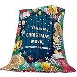 Teamery Überwurfdecke, Flanell-Fleece, Luxus-Mikrofaser, leicht, superwarm, weich, Überwurfdecke für Couch/Bett, „This is My Christmas Movie Watching“ (152,4 x 203,2 cm)