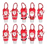 Cabilock 10 Stück Kinder Händedesinfektionsmittel Flasche Cartoon Santa Leer Nachfüllbare Flüssigseifenetui Halter Handlotion Reiniger Spender für Reise Schlüsselbund Tasche Kleiderbüg