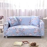 Jonist Sofa Schonbezug, Elastischer Stoff Pure Color Couchschutz Schonbezug Waschbarer Möbelschutz (4 Sitzer: Sofalänge 235-300cm,Blau)