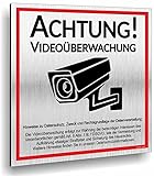 Achtung Videoüberwachung Schild DSGVO UV Druck 12 x 12cm - 3mm Aluverbund - Made in Germany - Art.Nr. 2142