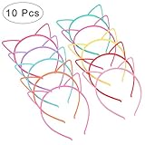 Frcolor Haarreif Katzenohren 10 Stück Plastik Katze Ohr Stirnband Hairband für Geburtstag Party und Tägliche Verfassungs Dek