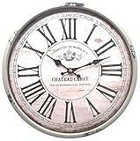perla pd design Metall Wanduhr mit Glasscheibe Vintage Design Chateau Canet Farbe schlamm lackiert ca. Ø 30