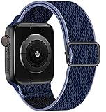 Scrunchie Strap für Apple Watch, verstellbares elastisches Nylon-Armband für iWatch Series SE/6/5/4/3/2/1-Mitternachtsblau, 38 mm oder 40