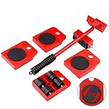 GEMITTO Möbel Transportroller Set Möbeltransport 4 Möbelroller & 1 Lastenheber Je 150 kg Tragkraft Möbel-Gleitsystem Umzugshelfer Lastenheb