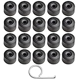 Gebildet 20 stücke Universal 17mm Kunststoff Nut Abdeckkappe Schraube Auto Mutter Covers Bolt Radkappen mit 1 stück Abziehhaken (Schwarz)