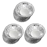 Newin Star 230 Stücke Folie Tabletts Muffin Hüllen Einweg Aluminium Folien Tassen Runde Mini Egg Tart Hüllen Form Für Kuchen Törtchen Cupcakes, Folie Pudding Gerichte Becken Pancake Bun Hüllen Z