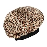 Colcolo Frauen Schlafen Indische Mütze Turban Hut Chemo Kopf Wrap Salon Nachtkappe - Leopard, 45-58