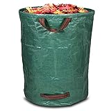 BRADAS® Gartensack PICK-UP 270 L Gartenabfallsack Wasserdicht mit Deckel Verschließbar & 3 Reißfeste Griffe | Gartenabfallbehälter Laubsack Selbststehend & Faltbar | Aus robustem Polypropylen-Geweb