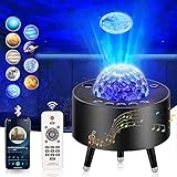 LED Sternenhimmel Projektor,Sternenlicht Projektor Lamp mit Musik Bluetooth Fernbedienung Timer,Star Galaxy Projector Light für Nachtlicht Baby Kinder Erwachsene Party Weihnachten Zimmer Dek