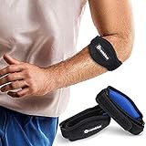 CAMBIVO 2 x Ellenbogen Bandage Damen und Herren, Sportbandage, elastische Tennisarm und Golferarm Manschette mit Kompressionspolster für Sport, Fitness, Tennis (Schwarz)