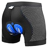 X-TIGER Herren Radunterhose Fahrradhosen mit 5D Sitzpolster Fahrrad MTB Unterwäsche Pro Bike Boxer Größe Kurze Hosen (Blau/ Gurtband, XL)