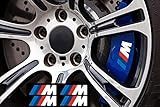 Generisch Bremssattel Aufkleber 4 Stück Mix M-Streifen Hitzebeständig Auto Aufkleber Performance Sticker Tuning Selbstklebend JDM Motorsport Racing M-Power Farbstreifen Vinyl (Weiß, Mix 48 und 35 mm)