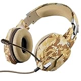 Trust Gaming Headset GXT 322D mit Mikrofon für PS4, PS5, PC, Nintendo Switch, Xbox Series X, Xbox One - Carus Kabelgebundene Gaming-Kopfhörer mit Flexiblem Mikrofon - Desert Camouflag