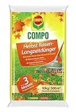 Compo Herbst-Rasen Langzeit-Dünger, 3 Monate Langzeitwirkung, Granulatform, 10 kg, 500 m²