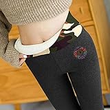 Leggings Damen Damen Warme Thermo Leggings Verdicken mit Fleece Gefüttert Slim Lange Leggings Elastische Hosen Mädchen Winter Stretch Blickdicht Strump