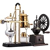 FAQUAN Kaffeemaschine Kaffeemaschine, Siphonkanne Kaffeekanne Alkohollampe Siphon-Kaffeemaschine Alkohol-Kaffeemaschine Home-Kaffeemaschine Gold 235mm 100mm 355