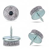 Incutex 20x Filzgleiter rund Ø 22 mm zum Schrauben Möbelgleiter Möbel Pads Stuhlgleiter Bodengleiter furniture pads, g