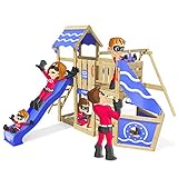 Spielturm Sparkling Heroows Stelzenhaus mit Kletterwand und Kletterleiter, großem Sandkasten, Schaukel & R