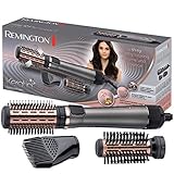 Remington Warmluftbürste rotierend (automatisch) Keratin Protect (inkl. 3 Aufsätze: 2 Rundbürsten + Haaransatz-Booster für mehr Volumen, Keratin-Keramikbeschichtung mit Mandelöl angereichert) AS8810