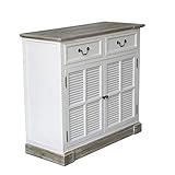 Kleine Kommode Beach House weiß Shabby chic Lamellentür Hamptons Schrank L