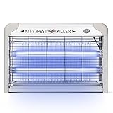mafiti Elektrischer Insektenvernichter, Fliegenfalle Elektrisch Insekten-Mückenfalle 20W mit UV-Licht, Elektrische Mückenfalle Ausgestattet mit Wandkette für Innen Außen Mücken, Fliegen, M