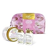 OGX Geschenkset, Kokosnuss Haarpflege Geschenkset mit Shampoo, Conditioner, Maske und Beauty Bag