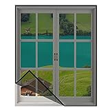 Hogo Fliegengitter Fenster Klettband, Insektenschutz Fenster Ohne Bohren Und Schrauben Einfache Montage Schutz Vor Insekten Für Fenster Balkontür,Grau,120x150cm(47x59inch)