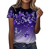 Tshirts Damen Damen Sommer t-Shirt quaste ärmel Kurzarm t-Shirts Casual Fashion lose Oberteile einfarbig elegant Bluse Mode locker Sport Tshirt Tunika Tops Corset top y2k(#220218 T-Shirt 07-A07, M)