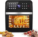 Heißluftfritteuse, Heißluft-Backofen 1700W mit 12 Programmen, 12 L Kapazität, 5 Zubehör, mit LED-Display, Temperaturregelung und T