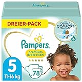 Pampers Baby Windeln Größe 5 (11-16kg) Premium Protection, 78 Stück, Pampers Weichster Komfort Und S