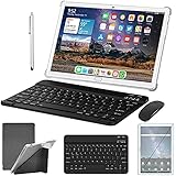 Tablet 10 Zoll Android 10.0 4G LTE Tablett PC mit 2 SIM Slot 4GB RAM 64GB ROM 128GB erweiterbar mit Tastatur Maus Stift Octa Core 1080P FHD SD Typ-C 6000mAh 13 MP Kamera Bluetooth WiFi GPS OTG, S