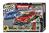 Carrera GO!!! Race the Track Rennstrecken-Set | 6,2m elektrische Rennbahn mit Lamborghini Huracán GT3 & Ferrari 488 GT3 | mit 2 Handreglern & Streckenteilen | Für Kinder ab 6 Jahren & Erw