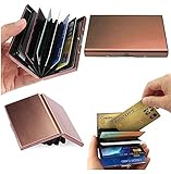 CA-Bronze Premium Kreditkartenetui - blockiert RFID und NFC – für Kreditkarten, Personalausweis, EC-Karte etc. - 6 Fächer für bis zu 10 Karten RFID Blocker RFID Schutz (Bronze)