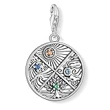 Thomas Sabo Damen Charm-Anhänger 4 Elemente Erde Wasser Luft Feuer Charm Club 925 Sterling Silber 1814-945-7