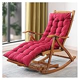 Sonnenliege Klappbar, Lounge-Sessel Wohnzimmer, Verstellbare Holz-Liegestühle Einzel-Freizeitstuhl Mit Kopfstütze Fußstütze Abnehmbares Stoffkissen Für Schlafzimmer Yard ( Color : Pink , Size : B )