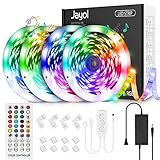 Jayol 20M LED Strip Set (4x5M), RGB LED Streifen Band Farbwechsel LED Band mit IR Fernbedienung LED Strip usikalische Funktion 5050 SMDLED-Band Selbstklebend LED Streifen APP Steuerbar für Haus,Party