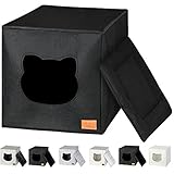 NEEZ Katzenhöhle für Regal in Weiß I Katze IKEA Regal kallax kletterwand katzenkorb (Basic Schwarz)