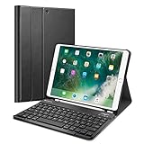 Fintie Tastatur Hülle für iPad Air 10.5' 2019 (3. Generation) / iPad Pro 10.5 - Ultradünn Ständer Schutzhülle mit stifthalter, magnetisch Abnehmbarer Tastatur mit Deutsches Layout, Schw