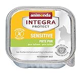 animonda Integra Protect Katze Sensitive, Diät Katzenfutter, Nassfutter bei Futtermittelallergie, Pute pur, 16 x 100 g