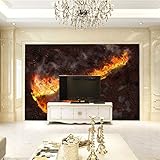 YYUGIO Moderne Kunst Wandbild Braun Gitarre Flamme 300 x 200cm Wandbilder Wohnzimmer Moderne für Schlafzimmer Dekoration Wohnung Home Dek