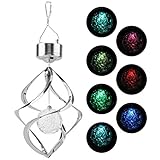 Solar Windspiel Licht, Solarbetriebene Farbe die LED-Windspiel-hängende Lampe LED Windspiel Beleuchtung Farbwechsel Hängeleuchte für Garten Yard Rasen Balkon Veranda Dek