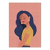 artboxONE Ravensburger-Puzzle XL (1000 Teile) Comic Blue Hair - Puzzle Frau Fashion F