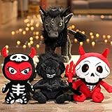 yskcsry 4Pcs Anime Baize Gothic Style Troll Puppe Gefüllte Plüschtier Kaninchen Schwarz Pentacle Hydra Anubis Lolita Spielzeug Schwarze Puppe Geschenke 35C