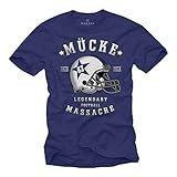 Mücke 63 - Herren T-Shirt - Football Helm Spencer Tracy Blau XXXXXL