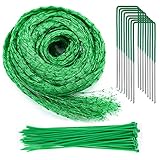4M X 10M Gartennetze Vogelschutznetz Baumnetz für Pflanzenschutz Obstbaumnetz Teichnetz mit 50 Stück Kabelbinder und 8 Stück U-förmigen Hering