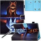 GSFY Schutzhülle für Samsung / Kindle / Huawei / Lenovo / Nook 7.0 Zoll Tablet (17,8 cm), universal, Standfunktion, Leder, mit Eingabestift-Halterung