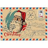 A4 XXL Weihnachtskarte MERRY CHRISTMAS SANTA mit Umschlag - edle Klappkarte für Kollegen Freunde Verwandte - Frohe Weihnachten Karte von BREITENWER