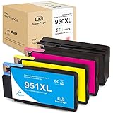 Superpage 950 951 XL Kompatibel für HP 950XL 951xl Multipack Tintenpatronen für HP Officejet Pro 8610 8600 8630 8620 8640 8100 8615 8625 8660 251dw 276dw(1xSchwarz,1xCyan,1xMagenta,1xGelb)