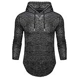 QWERD Herren Kapuzenpullover Hoodie Pullover Sweatshirt mit Kapuze Kapuzenpulli Sweatjacke Freizeit Street Training Gym Fitness Jogging Basic Sport Style Männer Baumwolle Hoodie Kapuzenshirt Lang